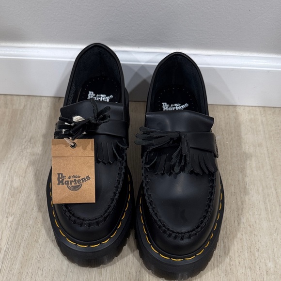 NWOB Dr. Martens Black Adrian Bex smooth Tassel platform Loafers unisex - Picture 2 of 7
